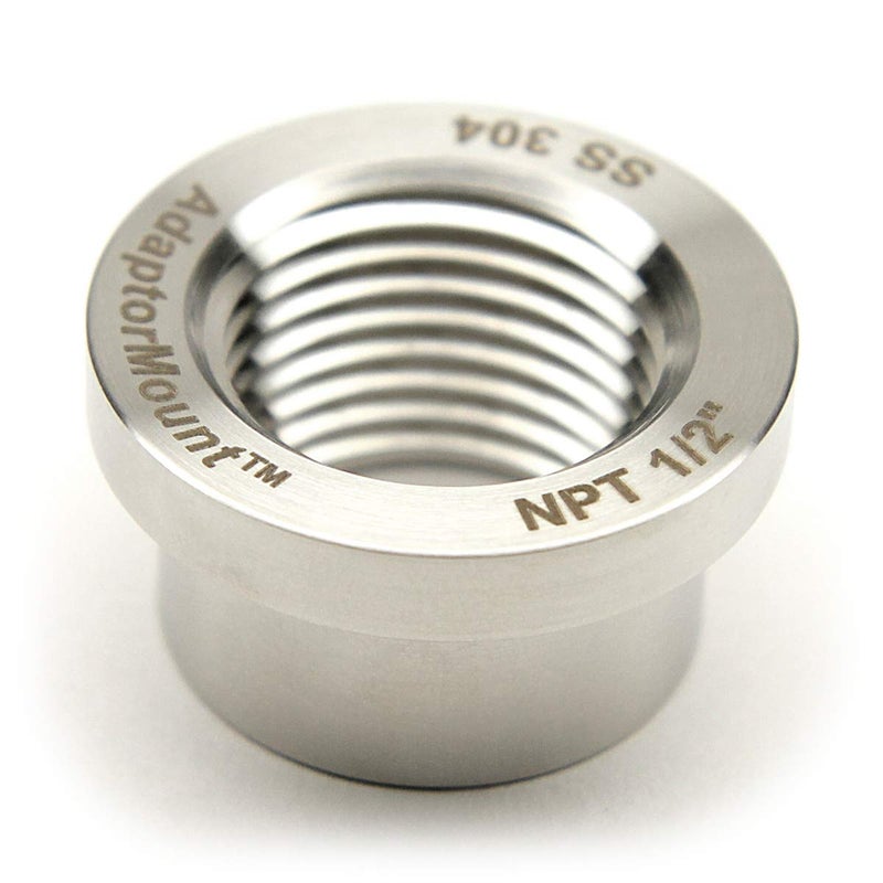 AdaptorMount 1/2" NPT Stainless Steel 304 Female Threaded Stepped Weld Bung Mounting Fitting (OD 1.0") with Top Head (OD 1.2") - Image 4